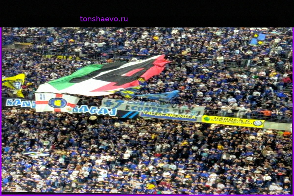 Фанаты «Интера» в Curva Sud празднуют чемпионство с баннерами «14+7»