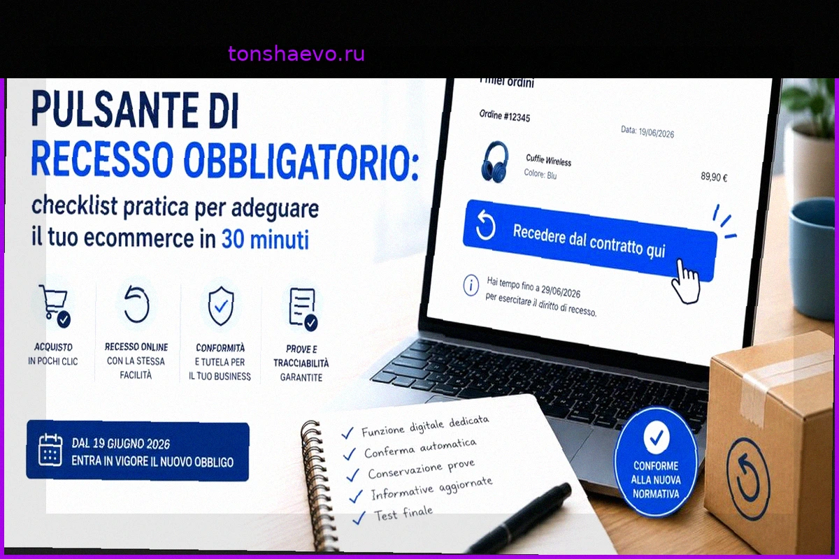 Pulsante di recesso obbligatorio: checklist per adeguare il tuo ecommerce Ecommerce Guru